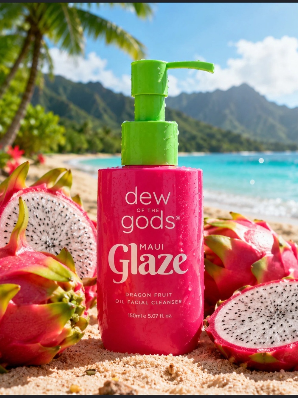 Dew of the Gods Maui Glaze Dragon Fruit Oil Facial Cleanser — Pink